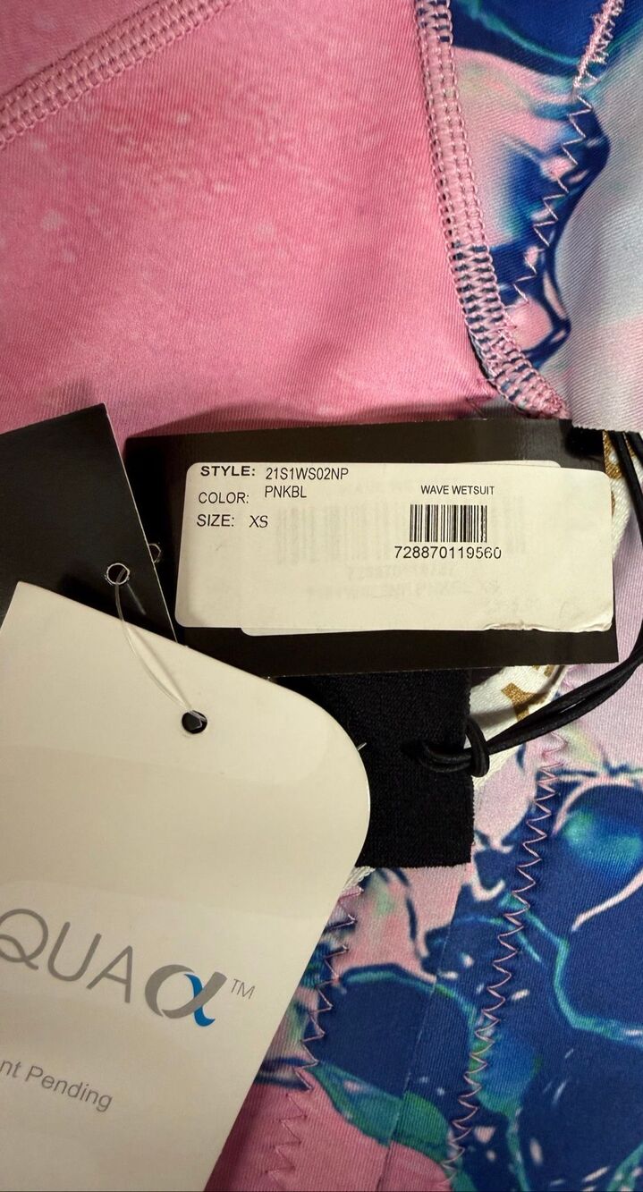Cynthia Rowley Wave Wetsuit in Pink & Blue NWT Size X-Small - Picture 8 of 9